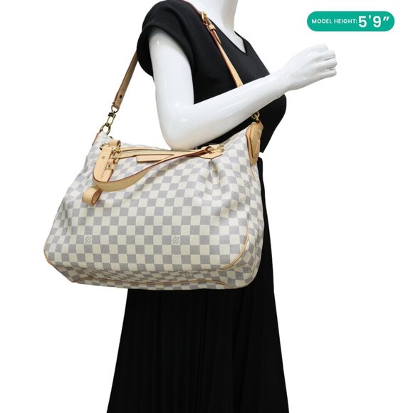 Louis Vuitton  Evora MM Damier Azur Tote Shoulder Bag White - Picture 2 of 13